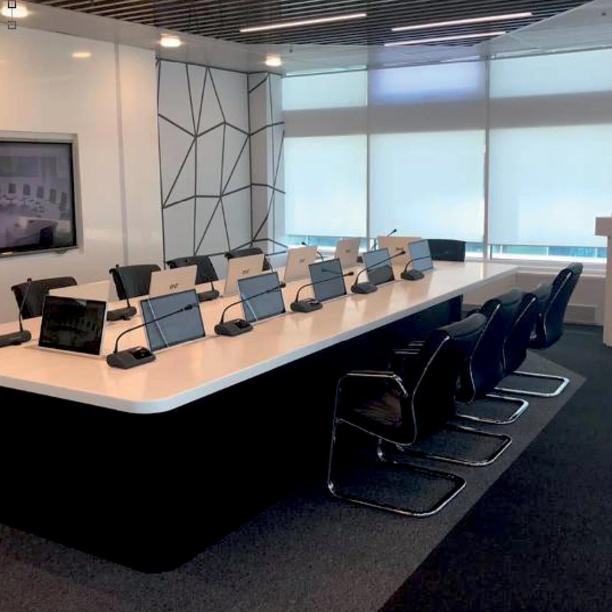 BLL17.3 Motorlu Monitör Kaldırmalı Toplantı Masası İstanbul Ofis Mobilya