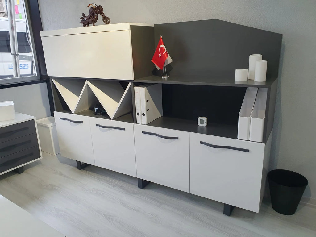 İstanbul Ofis Çamlıca W Makam Takımı Beyaz Antrasit ISTANBUL