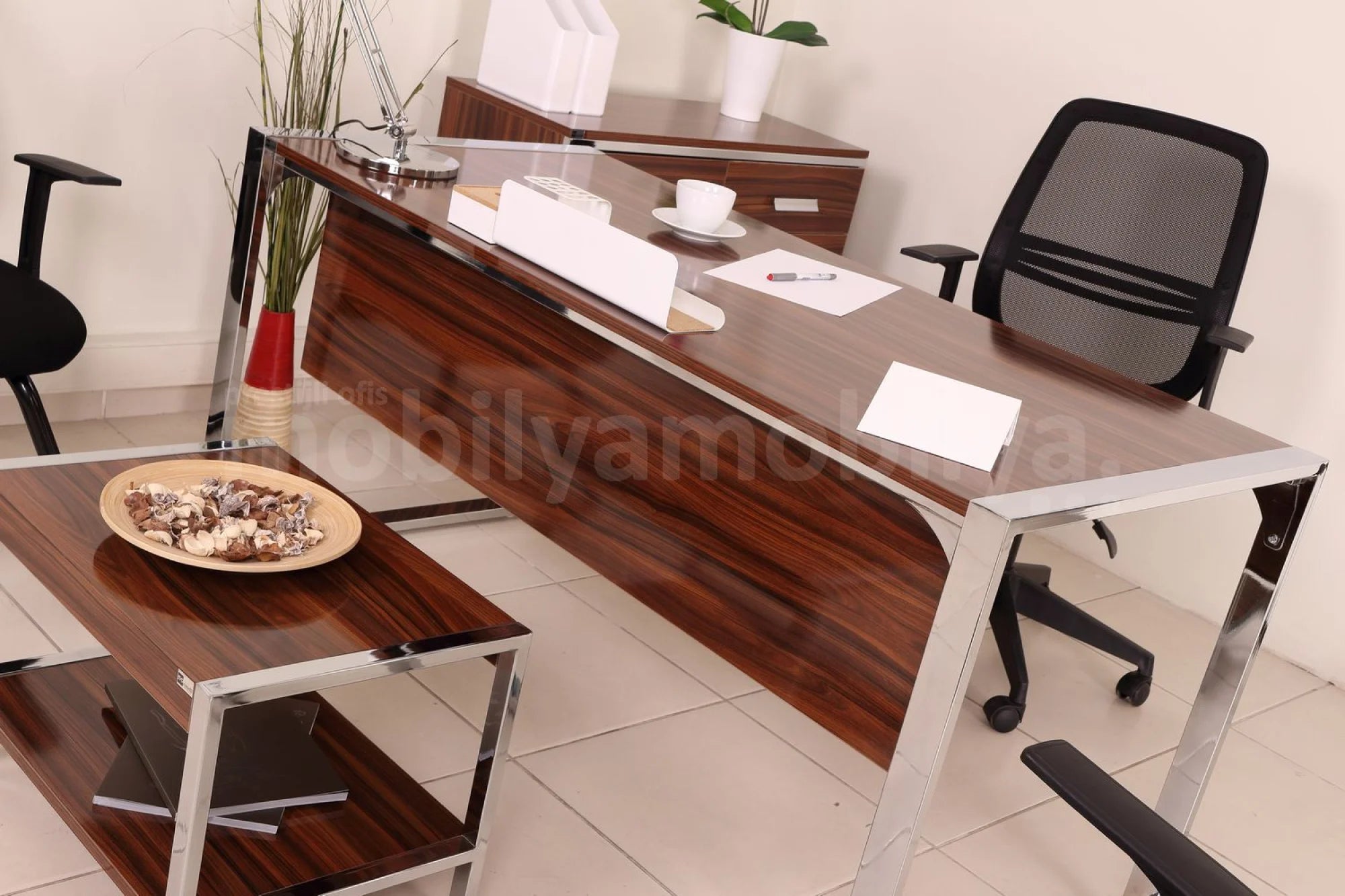 İstanbul Ofis Personel Masası Takımı Valante Hg.Ceviz Mdf ISTANBUL