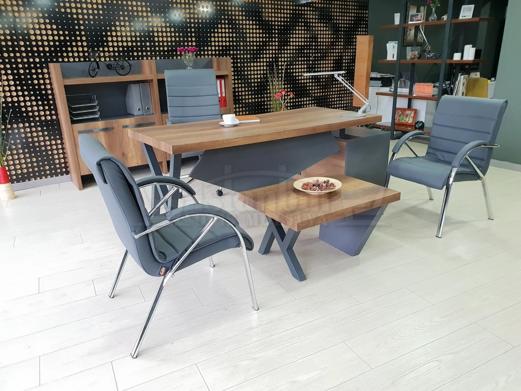 İstanbul Ofis Yönetici Masa Takımı Elegant - Barok Antrasit ISTANBUL