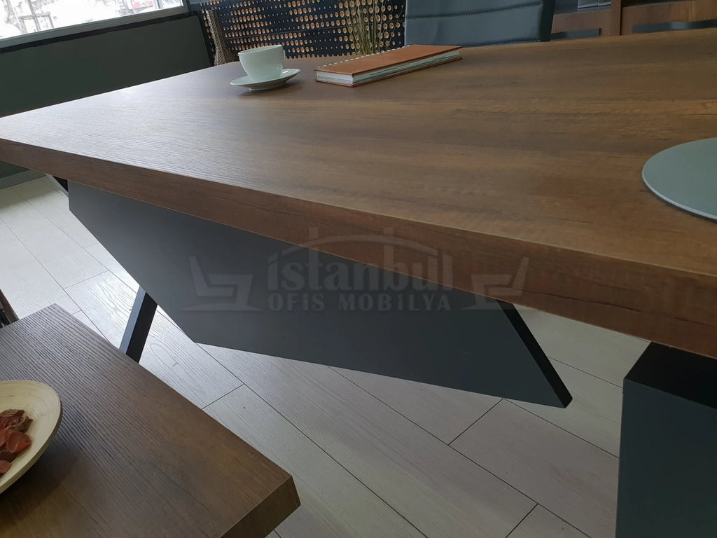 İstanbul Ofis Yönetici Masa Takımı Elegant - Barok Antrasit ISTANBUL