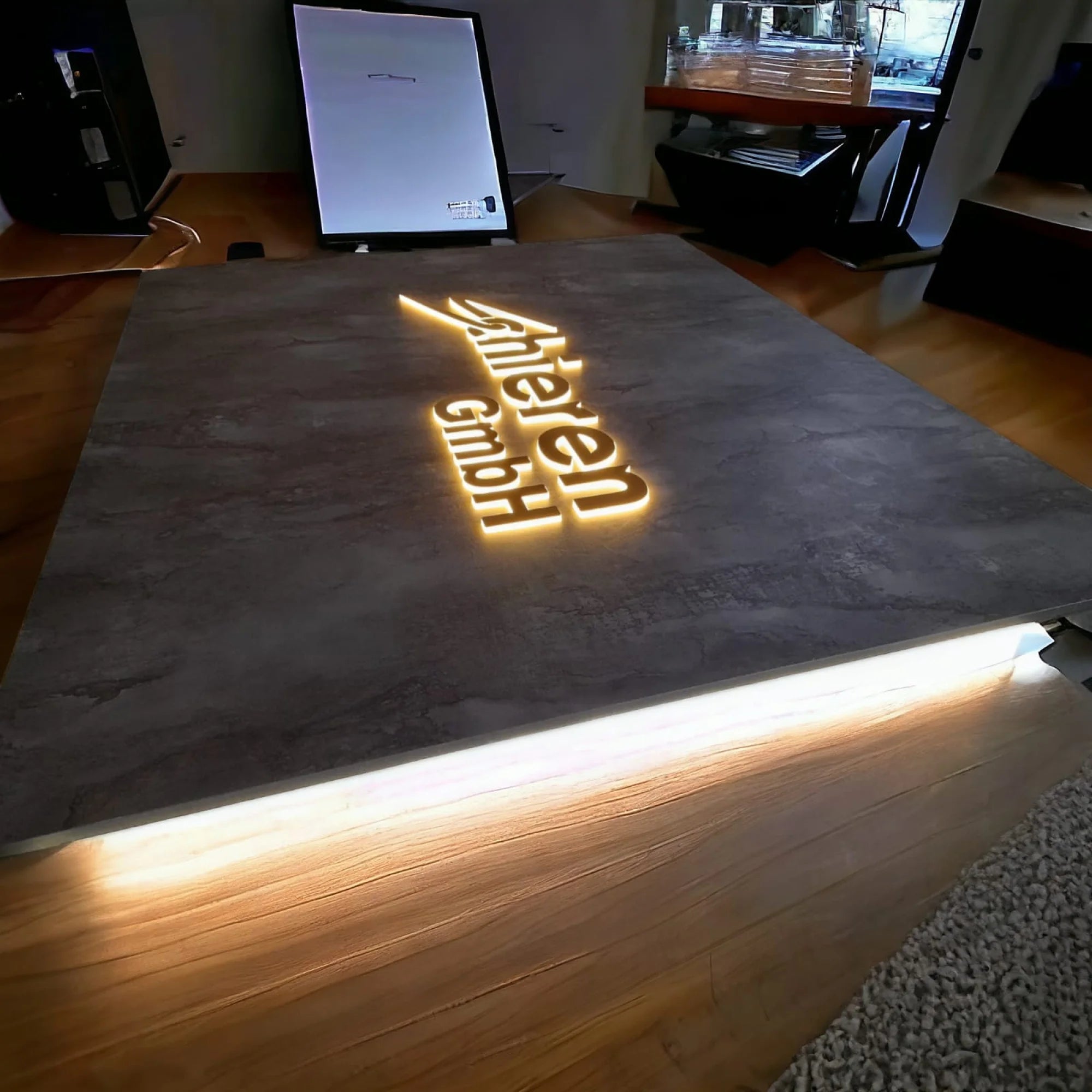 Ofis Duvar Dekorasyon 3D Led Logo Çalışması İstanbul Ofis Mobilya