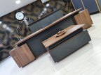 Directiemeubelset in walnoothout en gelakt design