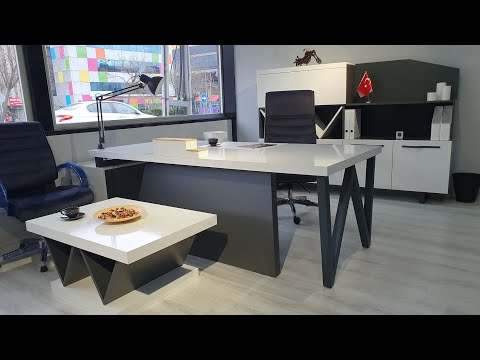 Istanbul Office Çamlıca W directiebureauset wit antraciet
