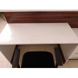 Box Desk Welcome Desk Walnut Verchroomd