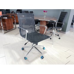 Apple Great Meeting Table High Gloss Walnut Chrome