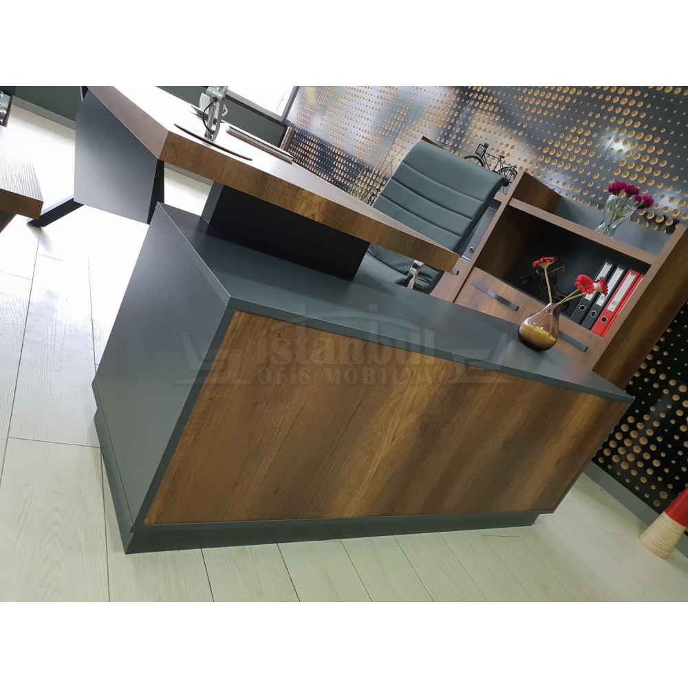 Istanbul Office Manager Table Elegant - Baroque Anthracite