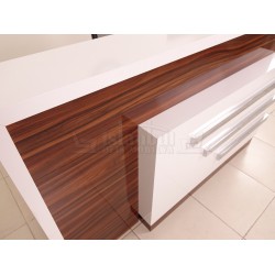 Box Desk Welcome Desk Walnut Verchroomd