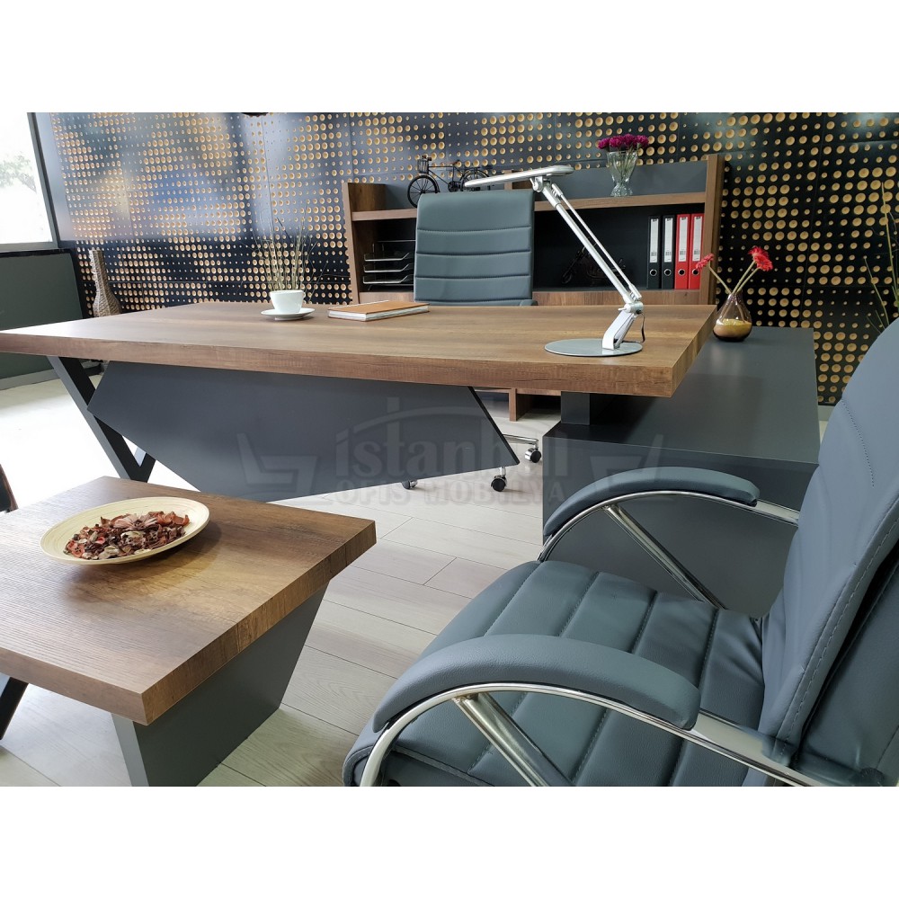 Istanbul Office Manager Table Elegant - Baroque Anthracite