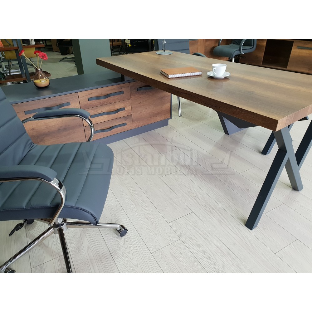 Elegant Executive Board Shelf Cabinet Baroque Anthracite