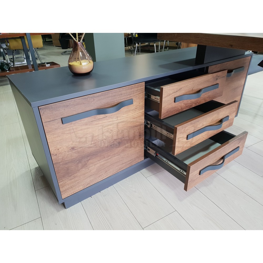 Elegant Executive Board Shelf Cabinet Baroque Anthracite