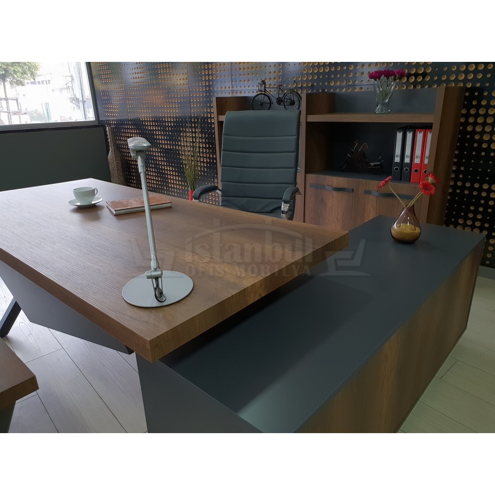 Elegant Executive Board Shelf Cabinet Baroque Anthracite