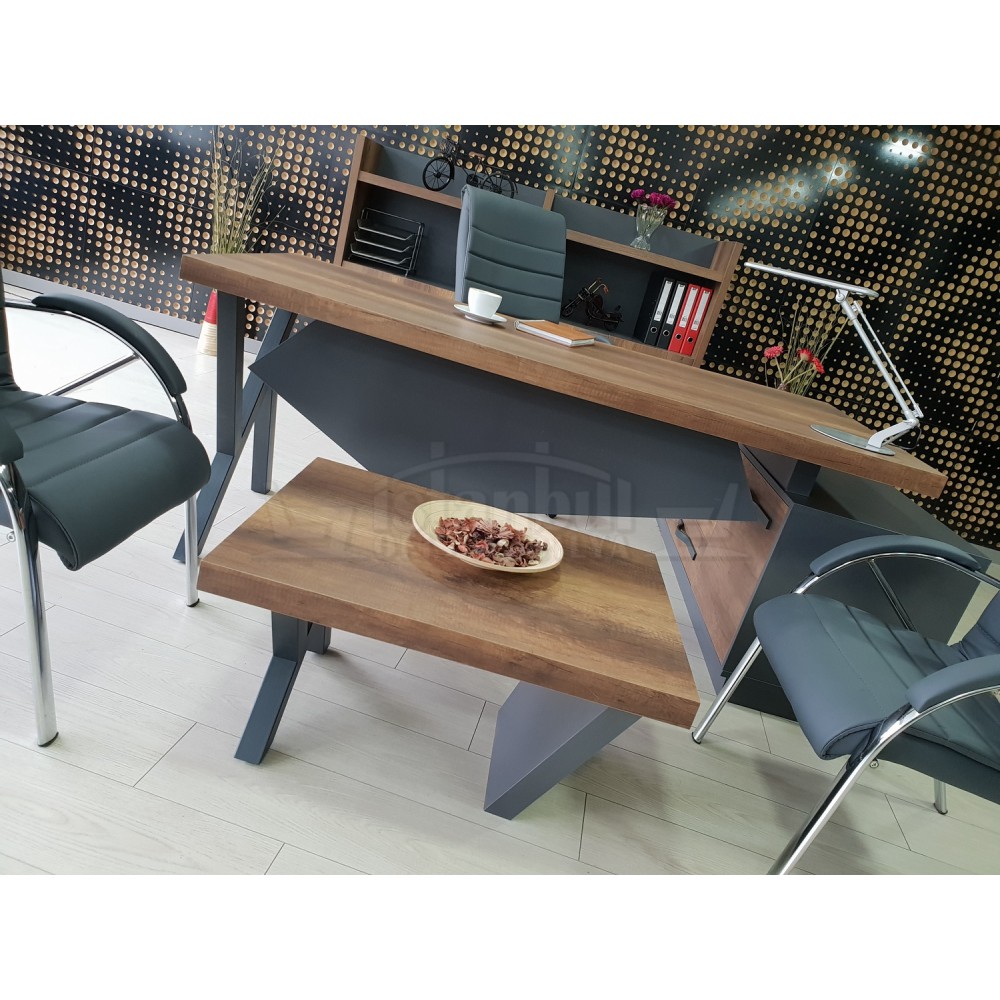 Elegant Executive Board Shelf Cabinet Baroque Anthracite