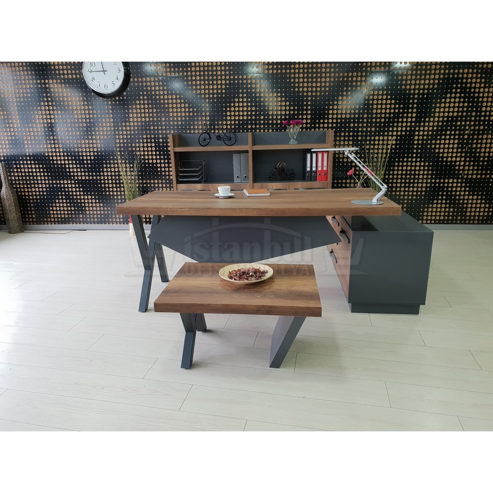 Elegant Executive Board Shelf Cabinet Baroque Anthracite