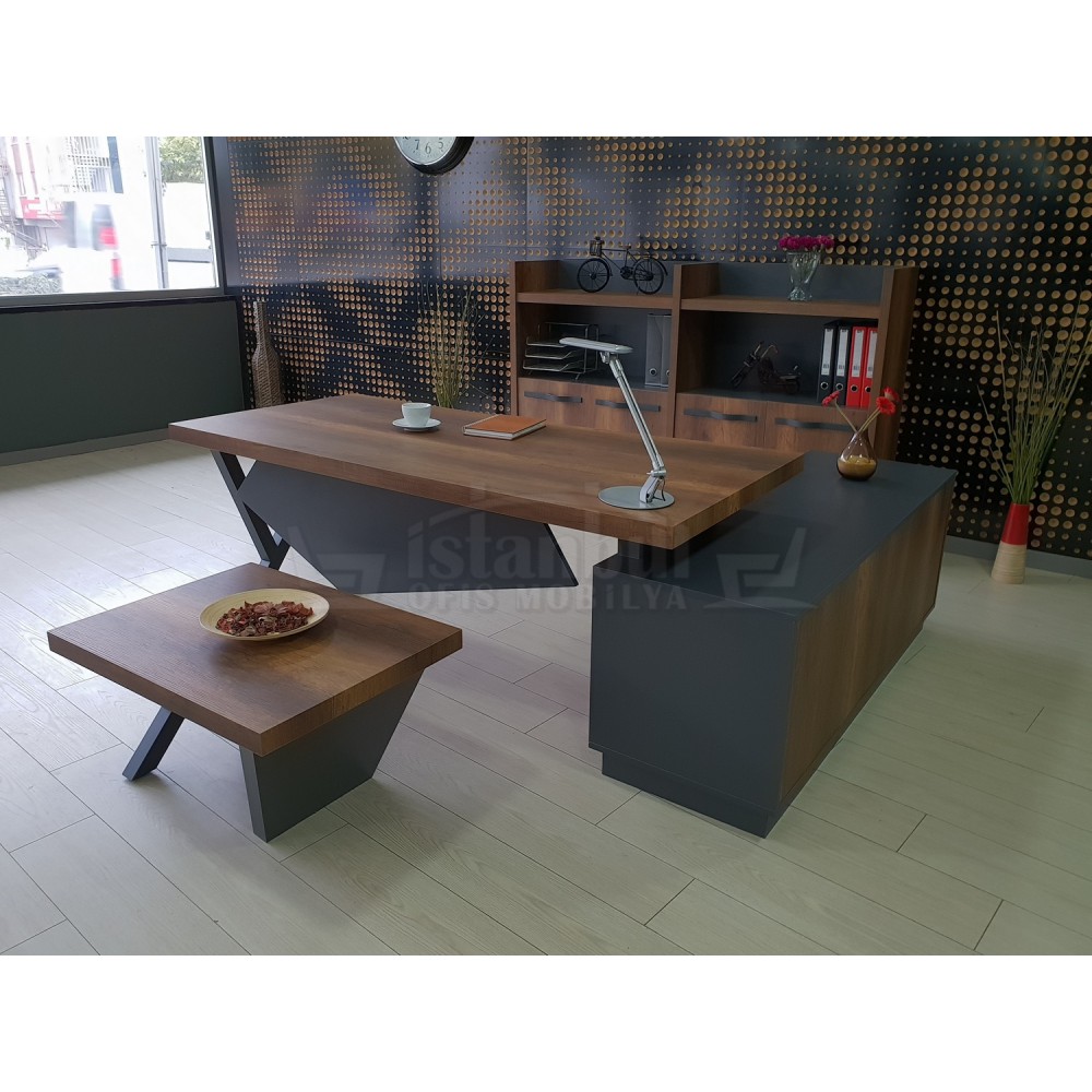 Elegant Executive Board Shelf Cabinet Baroque Anthracite