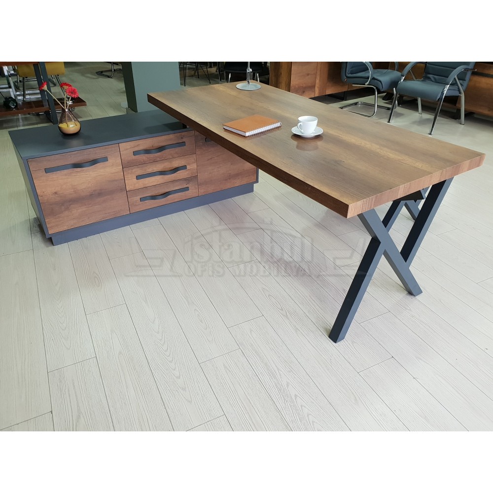 Elegant Executive Board Shelf Cabinet Baroque Anthracite