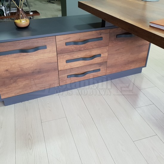 Elegant Executive Board Shelf Cabinet Baroque Anthracite