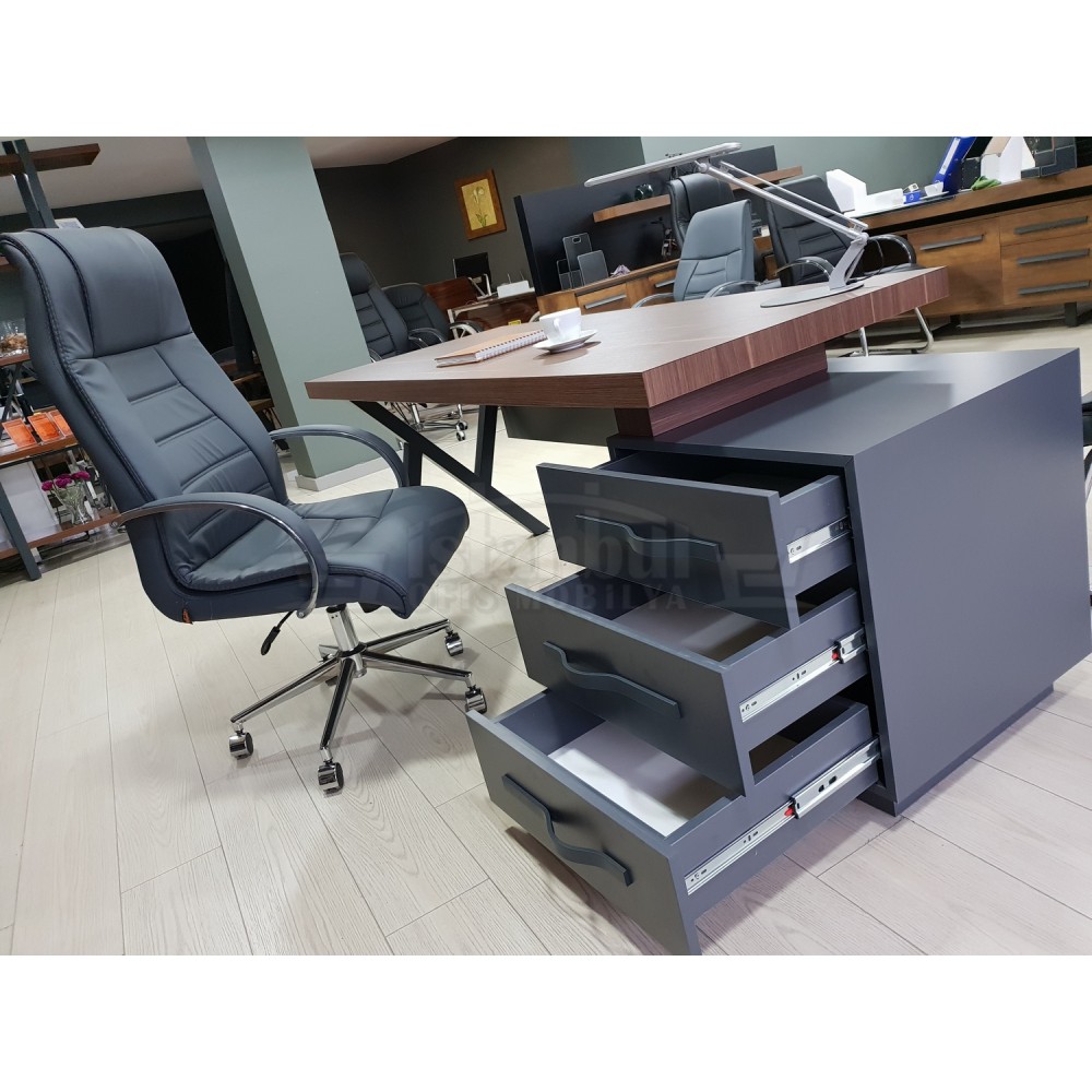 Canberra Directie Dressoir Walnoot Anthracite