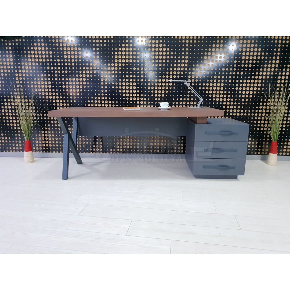 Canberra Directie Dressoir Walnoot Anthracite