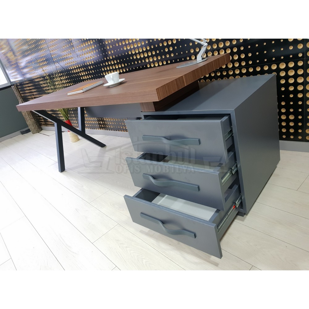 Canberra Directie Dressoir Walnoot Anthracite