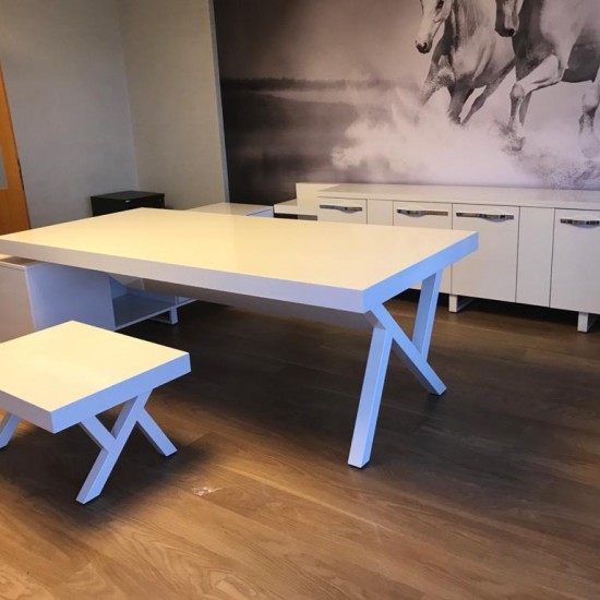 White Executive Office Desk S-Klasse Large