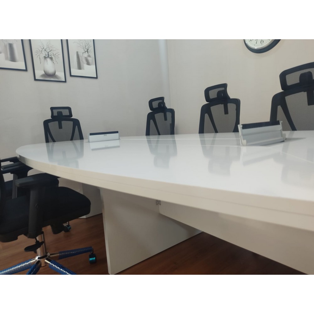 Grote Ovale Vergaderingstabel Wit