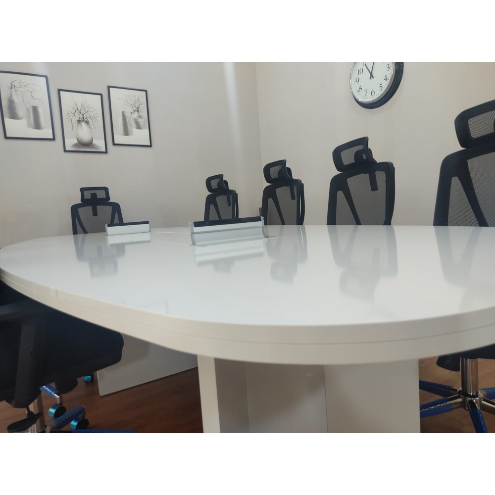 Grote Ovale Vergaderingstabel Wit
