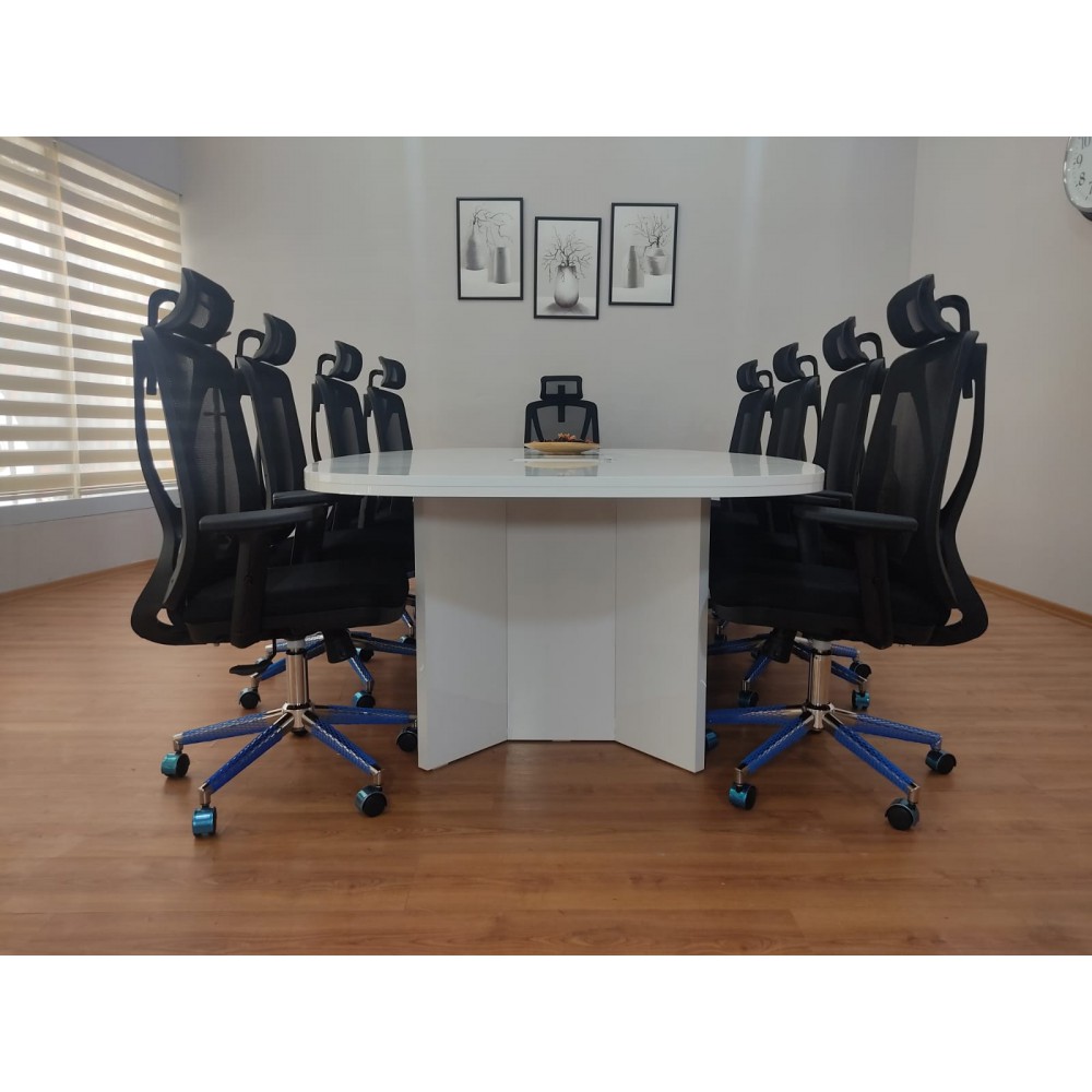 Grote Ovale Vergaderingstabel Wit