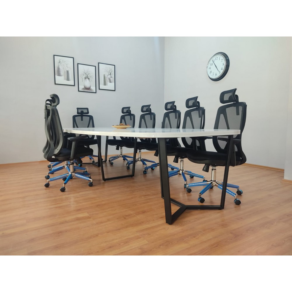 Grote Ovale Vergaderingstabel Wit