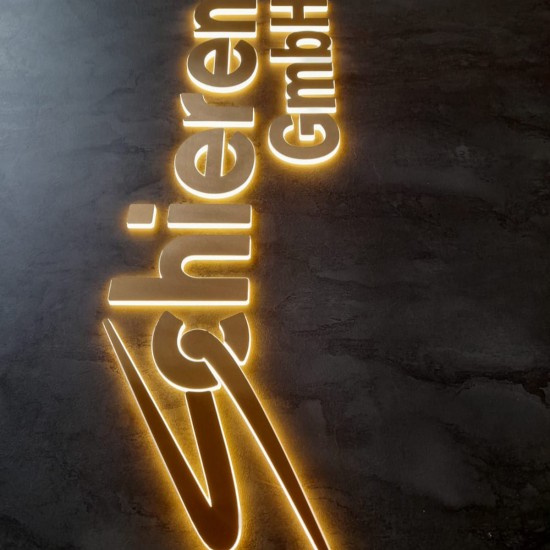 Kantoormuurdecoratie 3D Led Logo Werk