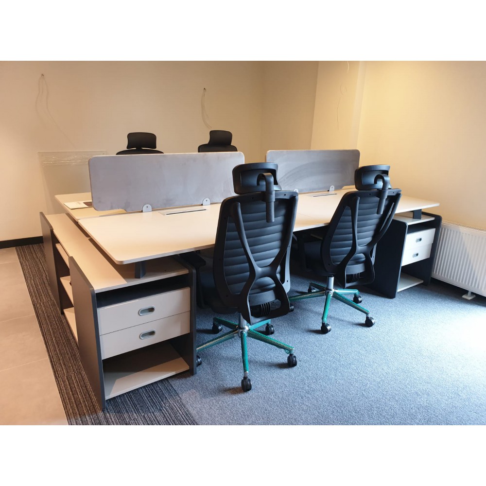 Katar Voor Vier Person Desk Workstation
