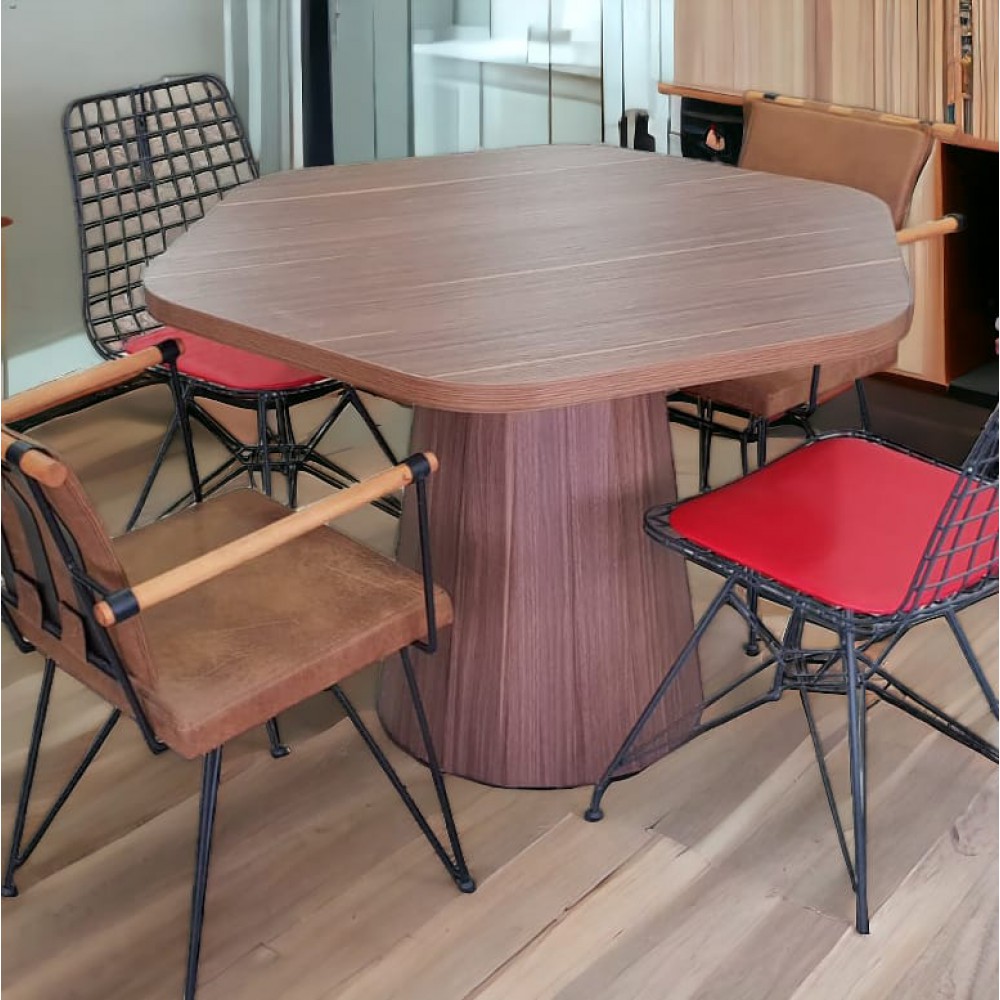 Ronde ontmoetingshouten taps toelopende poot