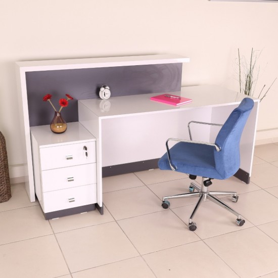 Box Office Receptie Table White Anthracite Istanbul
