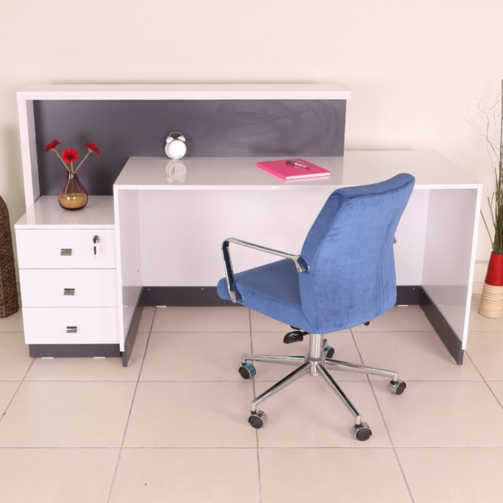 Box Office Receptie Table White Anthracite Istanbul