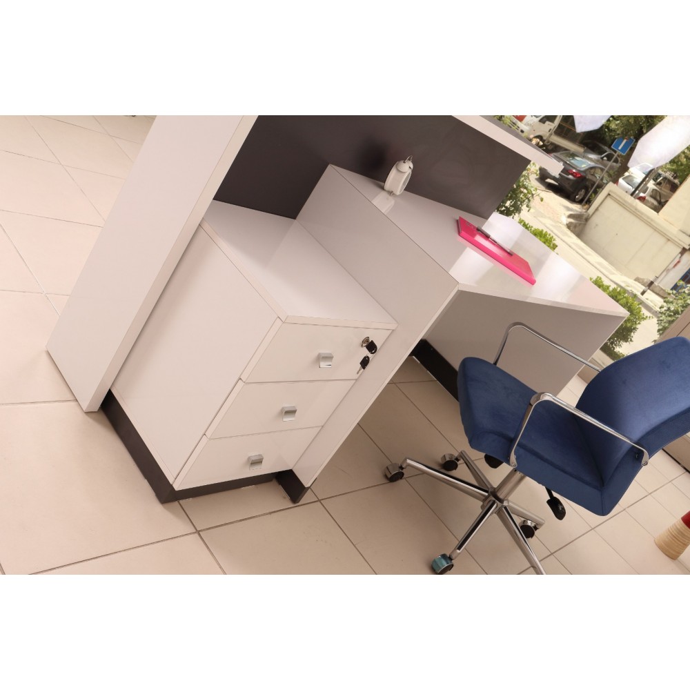 Box Office Receptie Table White Anthracite Istanbul