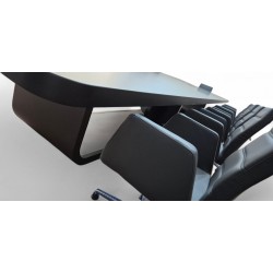 Grote Zwart Gelakte Vergadertafel Voor 20 Personen