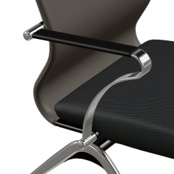 Ergonomische Vergaderstoel Met Metalen Frame En 4 Wielen