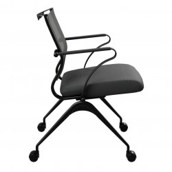 Ergonomische Vergaderstoel Met Metalen Frame En 4 Wielen