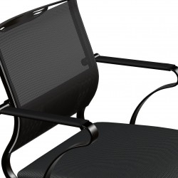 Ergonomische Vergaderstoel Met Metalen Frame En 4 Wielen