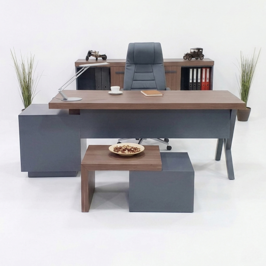 Istanbul Office Executive Office Canberra - Anthracite Walnut
